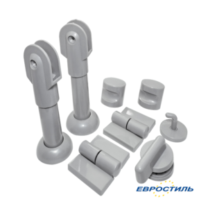Комплект пластиковой фурнитуры STCabine-8 для сантехнических перегородок и туалетных кабин - Евростиль