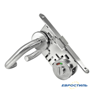 Комплект Apecs с нажимной ручкой для сантехнических перегородок и туалетных кабин из ЛДСП 25 мм- Евростиль